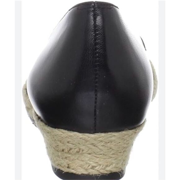 Ros Hommerson Envy black leather espadeille wedge heel 9 - Picture 3 of 13